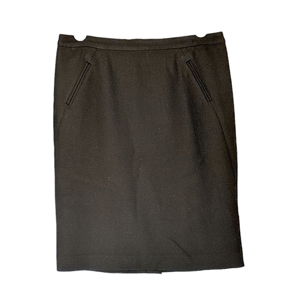 Ann Taylor LOFT Women’s Unlined Black Pencil Skirt Office Career Slash Pockets 4